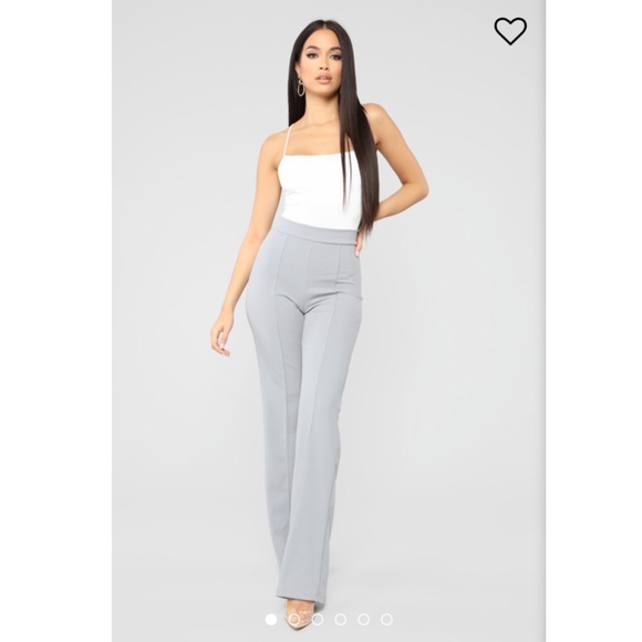 high rise white dress pants